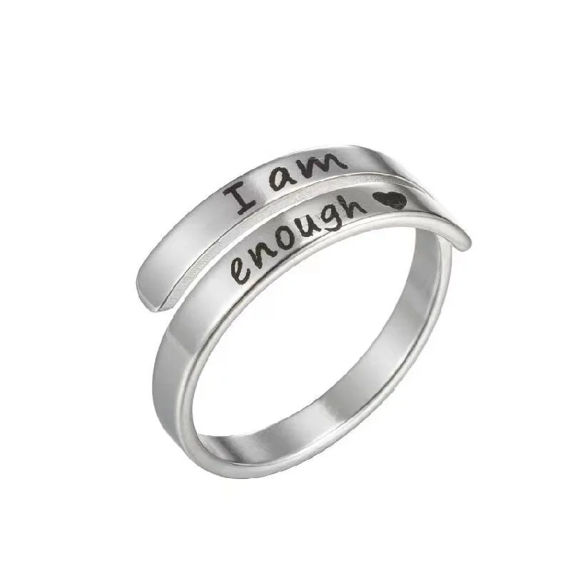 

Double Layer Stainless Steel Engraving Ring Adjustable Opening Fashion Rings for Women and Men for Wedding Fine Jewelry