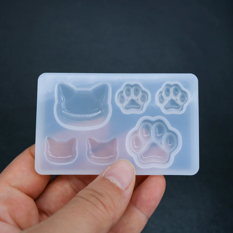 diy 硅胶水晶滴胶猫咪猫爪月星几何模子吊坠滴胶模具树脂铸造模具