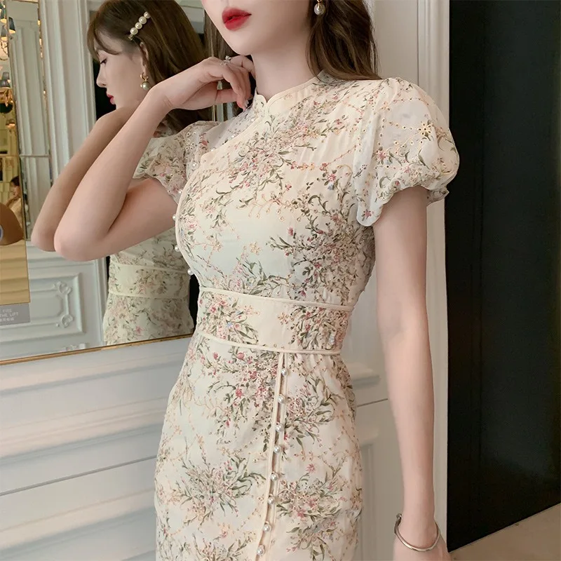 

ZYHT 4142 Fashion Classical Cheongsam Chinese Qipao Retro Tang Suit High Waist Dresses Lady Elegant Traditional Clothing