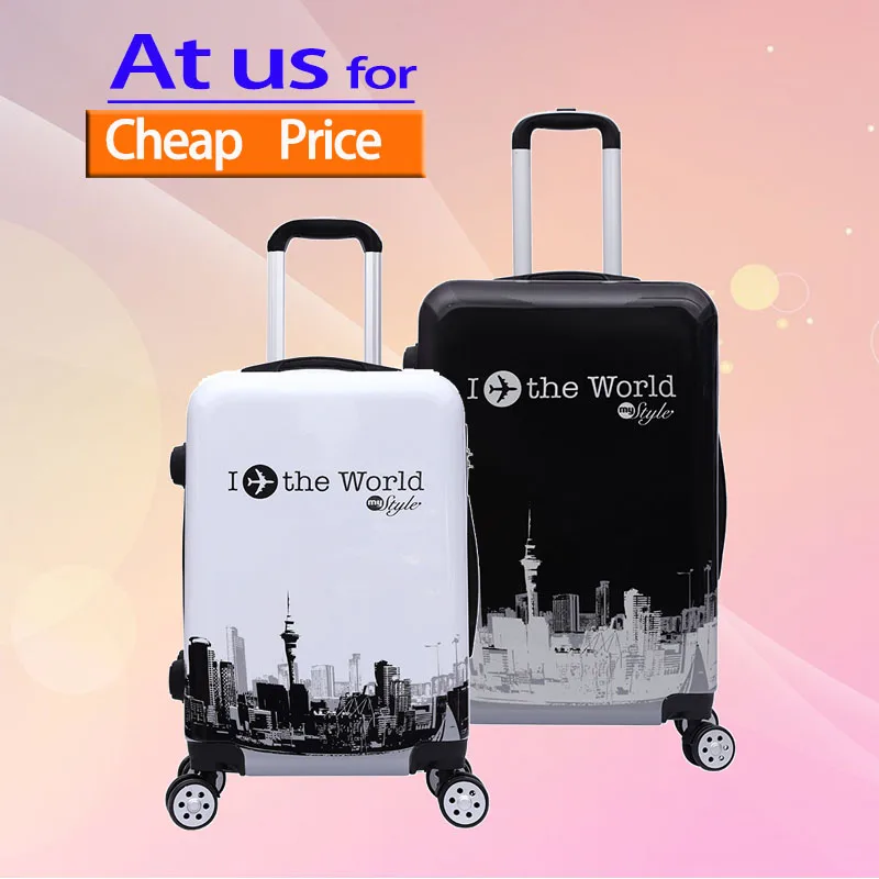 

Factory Price UV Printed Cartoon ABS PC Luggage Maletas Printing Airport Designer Hardside Trolley Travel Bags Hand Suitcase