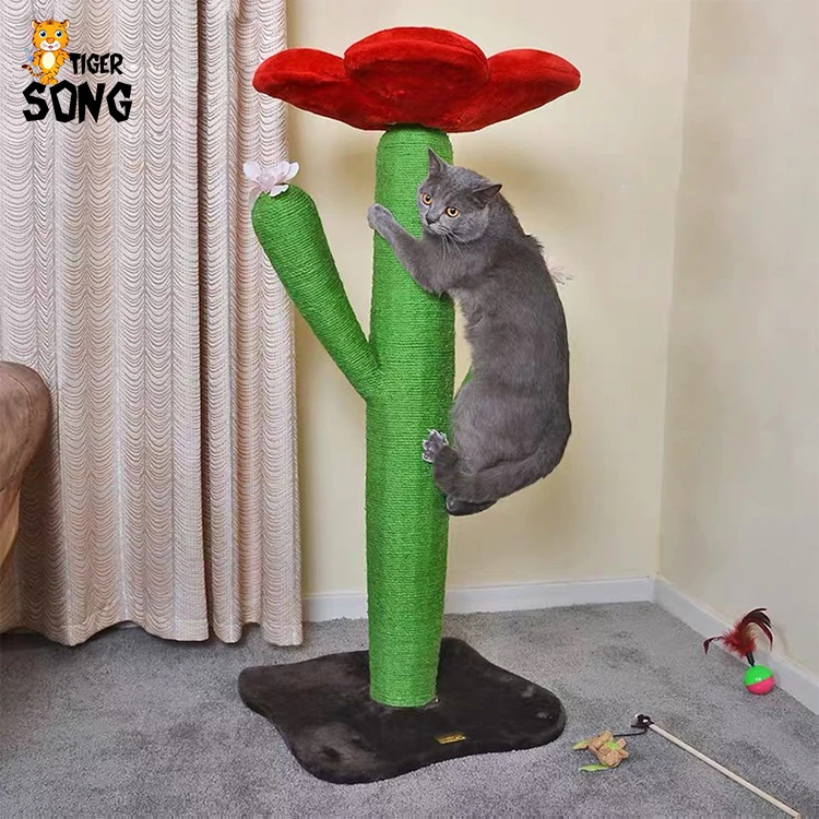 

Cat scratching post tree cactus style cat toy scratching post cat tree, Green