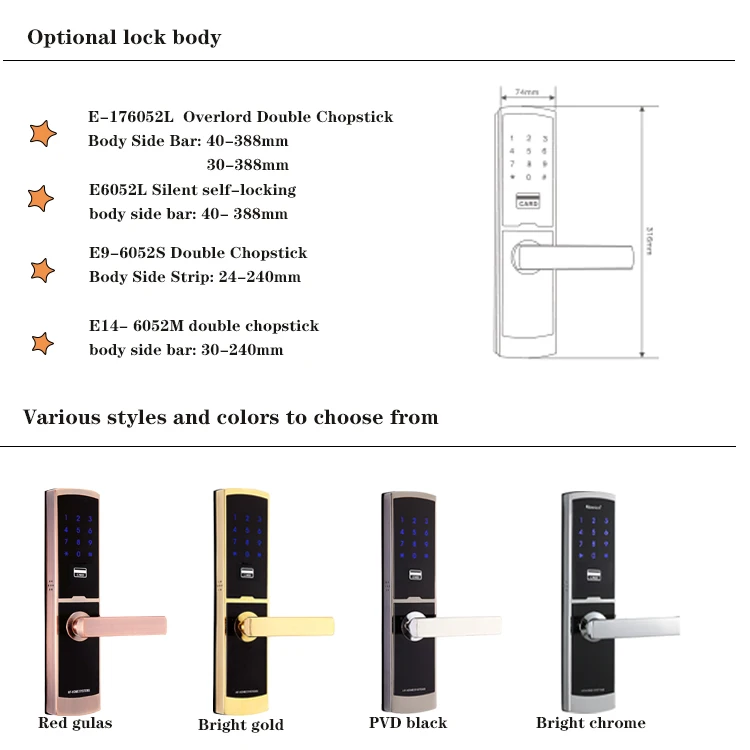 ELA Cheap rfid multipoint smart keypad fingerprint  door lock access control