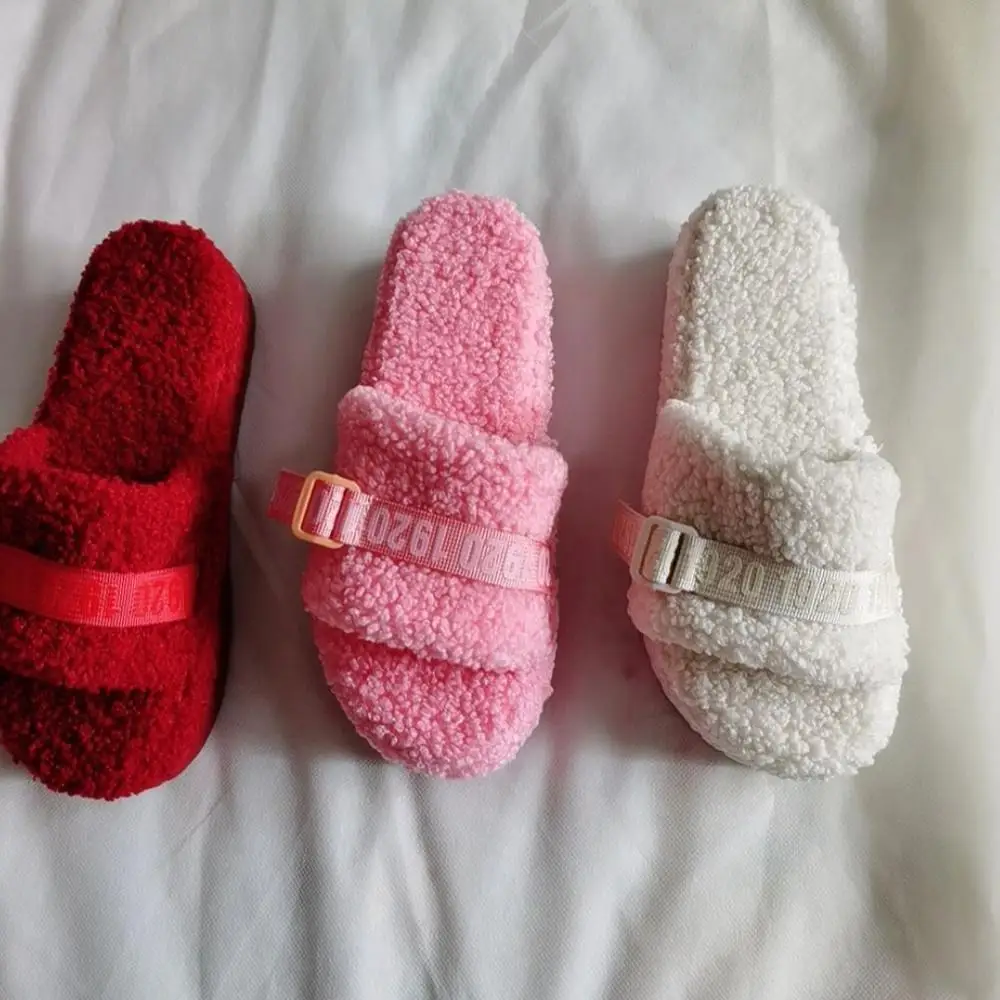 

Big Size Plush New Top Brand Soft Fur Slippers, Multi color