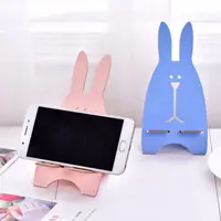 

Universal Phone Holder Stand Cute Cartoon Rabbit Wooden Cell Phone Mount Holder