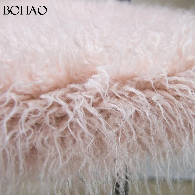 
110mm Fur Height Hot Textile Fur Artificial Pink Faux Fur Fabric Long Pile 