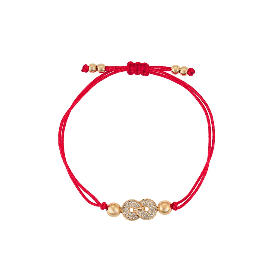

77079 Xuping fashion red wire chinese lucky color adjustable hand bracelet for lady baby jewelry