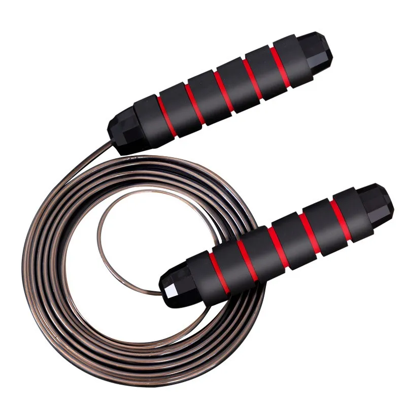 

Amazon Wholesale Adjustable Plastic PVC Steel Fitness Wire training Heavy Weighted Speed Skipping Jump Rope With Bearing, Red,blue,green