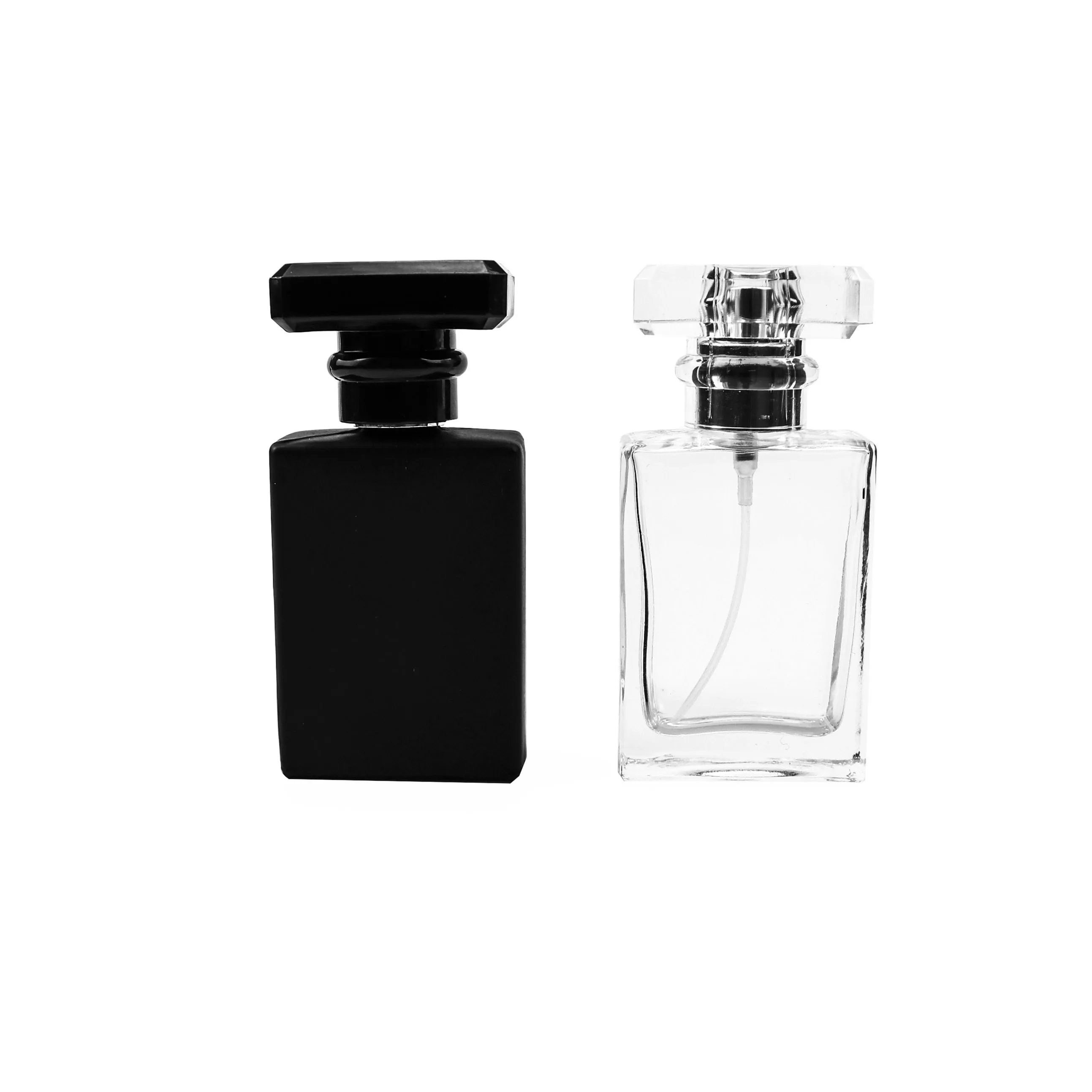 Square Perfume Glass Bottle 100ml 50 Ml Botol Parfum Black Glass ...