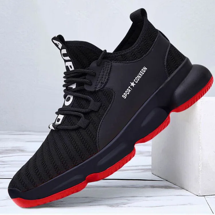 

With High Quality ODM and OEM Soft Light Weight Outdoor Black Black Sports Shoes Men Sneakers