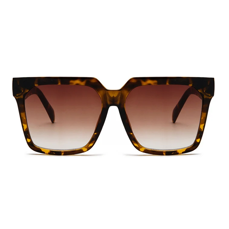 

SKYWAY Oversized Leopard Square Sunglasses Europe and America Fashion Women Men UV400 Gradient Lens Sun Glasses