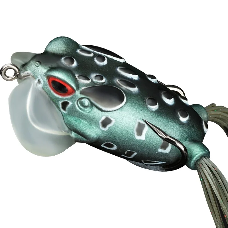 

High Quality Bionic Toad Snakeheaded Simulation Fish Bait Artificial Soft Silicone 3D Eyes Fishing Frog Lures, 5 colors