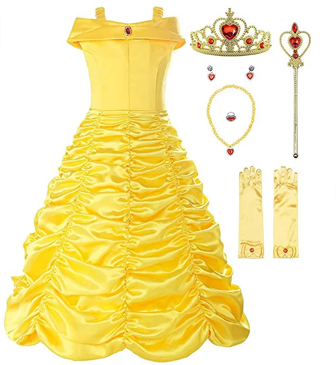 

Little Girls Off Shoulder Layered Belle Princess Costume Dress up