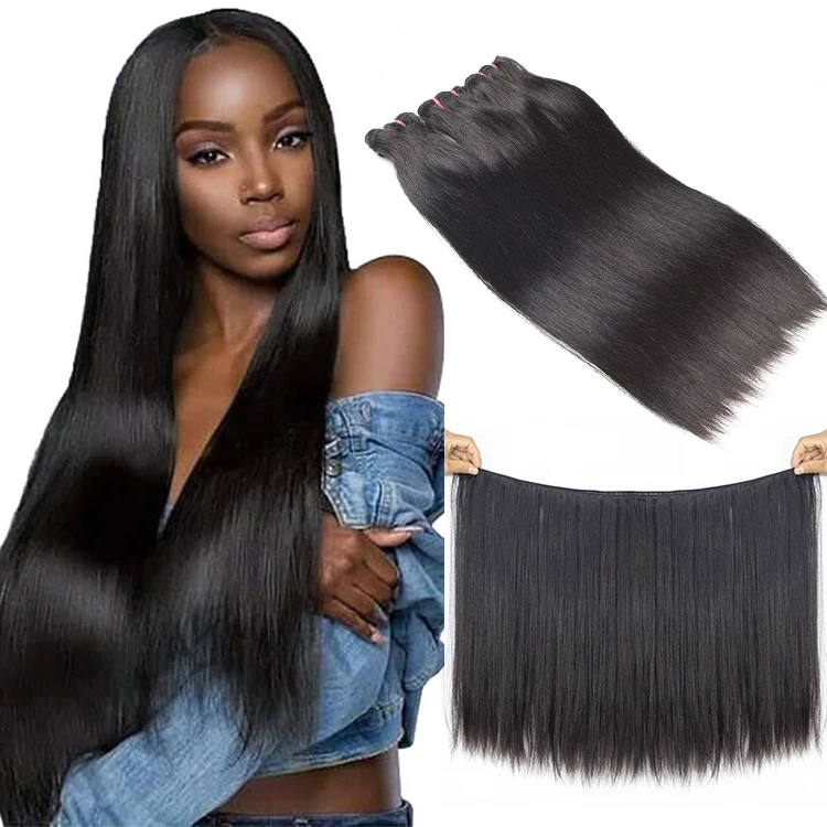 

12A Super Double Drawn Bone Straight Human Hair Bundles, Virgin Brazilian Hair Straight 3 Bundles, Virgin Cuticle Aligned Hair