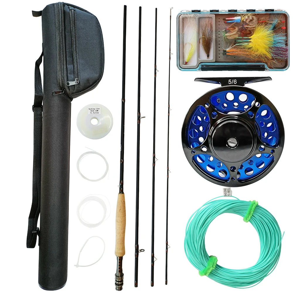 

Newbility 7ft 8ft 9ft 4 sections fly fishing accessories line rod and reel aluminium alloy combo, Customizable