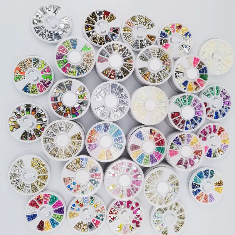 

Bling Mixed Fancy Small big size Multi Shape Glass Flatback rhinestones diamond Luxury crystal stone for press on nail art, Mixed colors