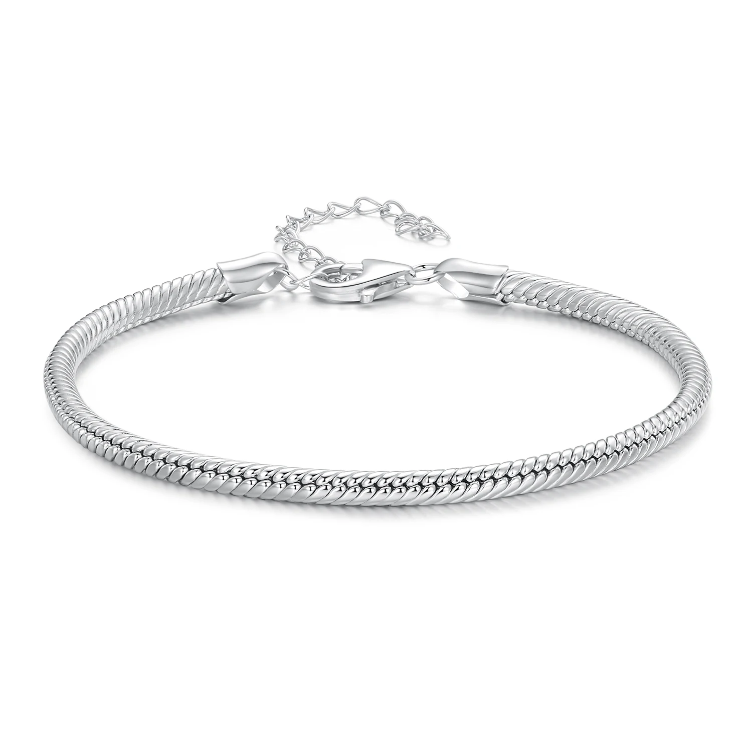 

925 Sterling Silver Bracelet Snake Chain Bracelet Lobster Clasp Basic Bracelet for Charms