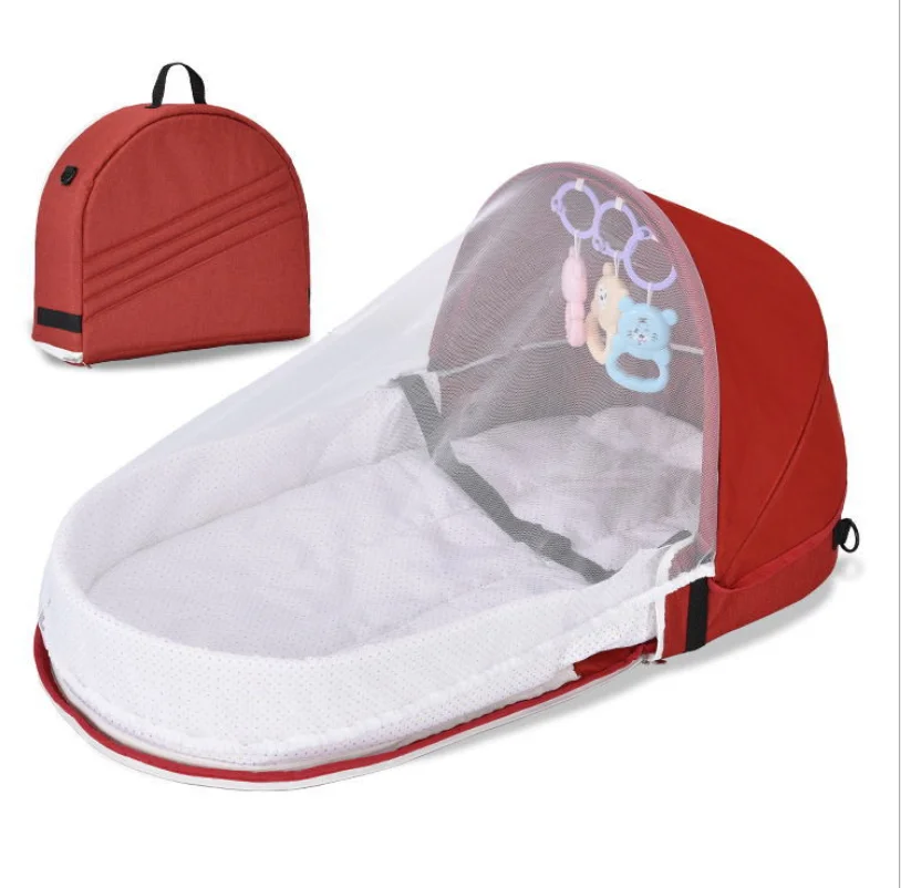 

Cheap portable travel anti-mosquito isolation bed bag bionic baby multifunctional baby folding bag detachable bed shoulder bag, 5colour