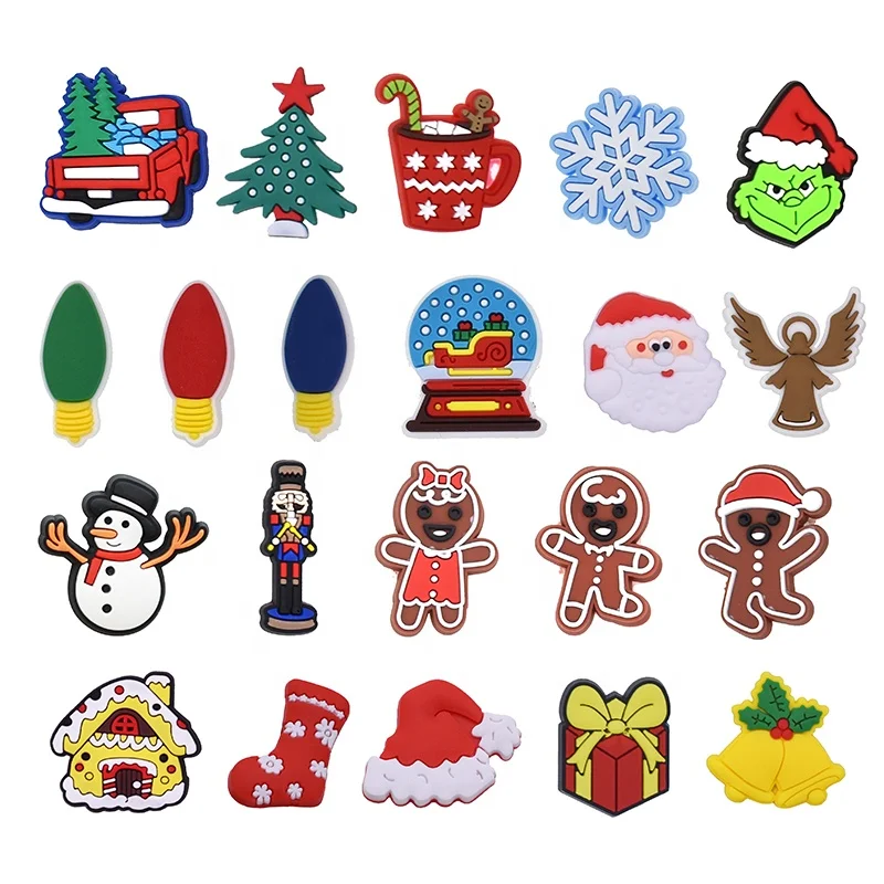 

christmas croc charms Gingerbread man grinch croc charms for Christmas party celebrities croc decorations, As pic