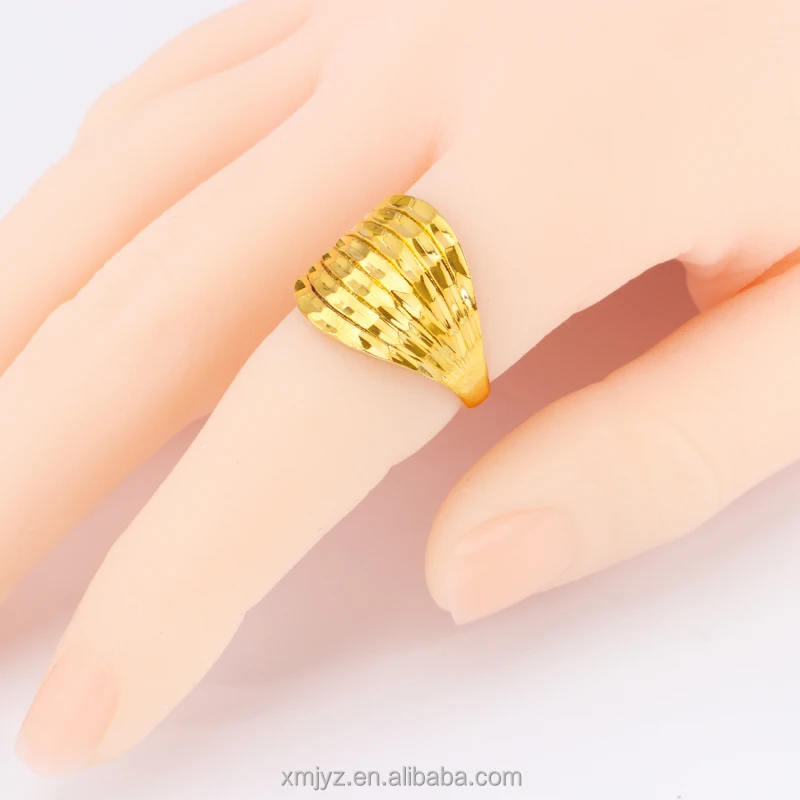 

Live Source 2021 New Korean Version Ring Open Ring Concave And Convex Stripes Shiny Ring Women