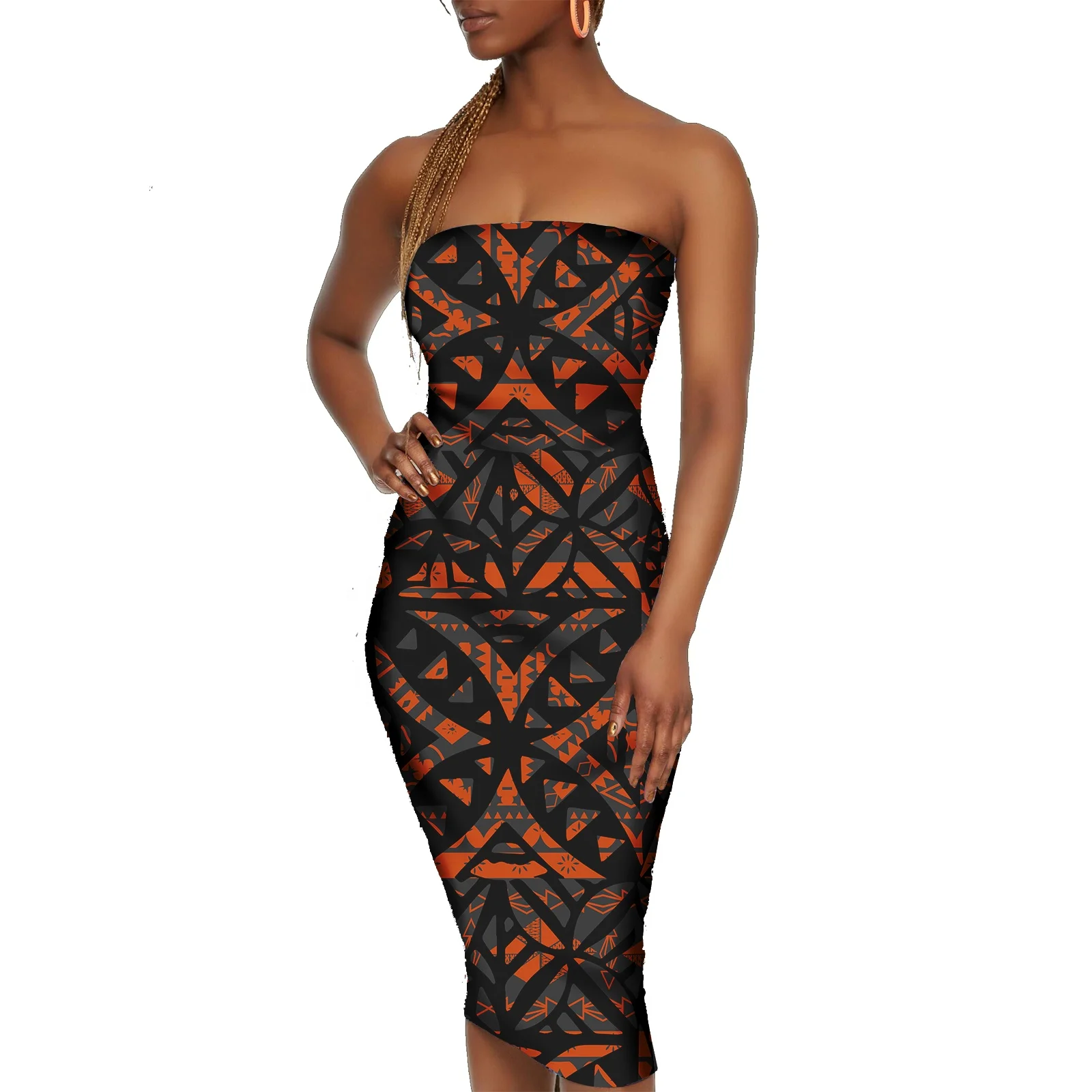 Clothing Manufacturers Custom Pacific Island Vintage Puletasi Dress Plus Size High-End Samoan Tattoo Design Formal Dresses Women