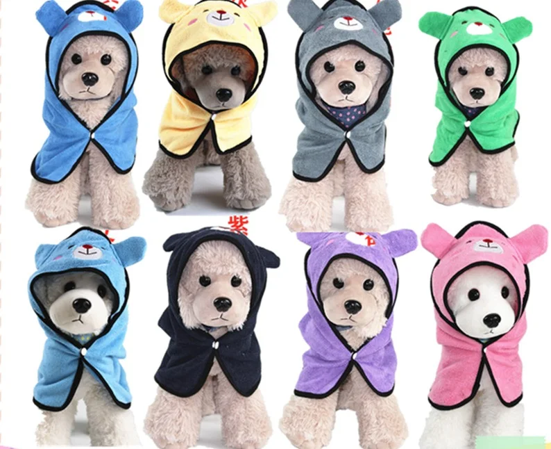 

Pet dog absorbent bath towel Teddy cat cloak bathrobe towel manufacturer wholesale bath supplies