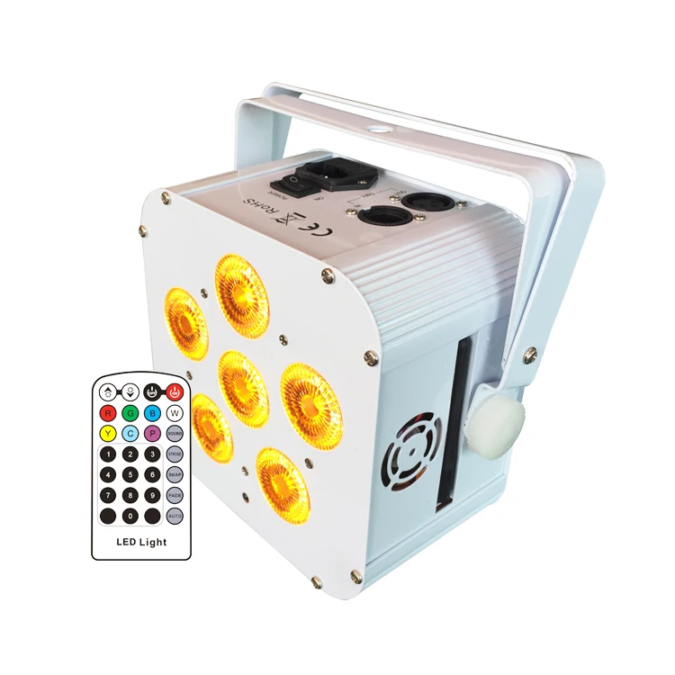 

Free shipping 8 Lights+ flight case dj light stand 6pcs 18W rgbaw uv battery led light with remote wireless battery par can