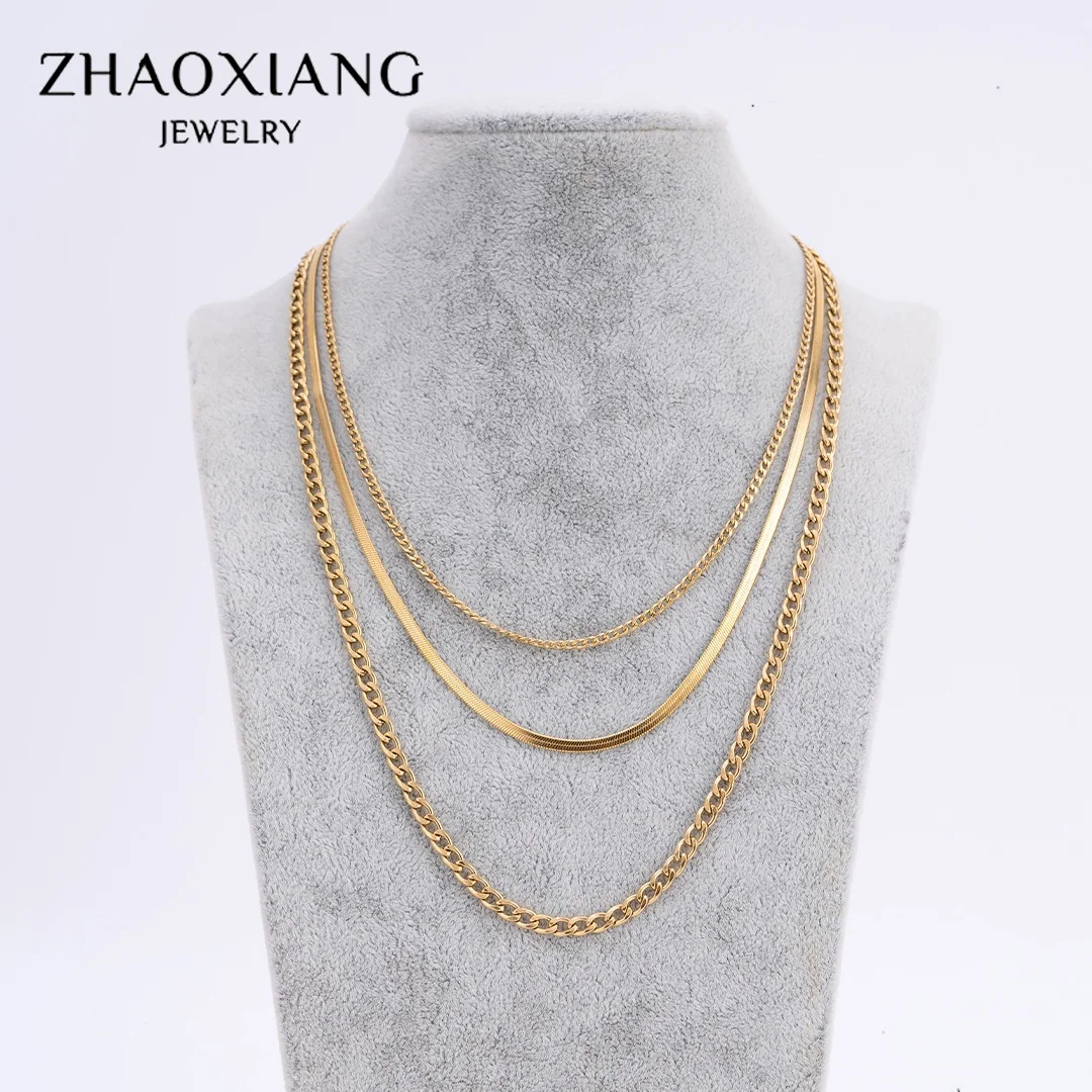 

Chain Necklaces Choker Multi-Layer Choker For Women Snake Link Stainless Steel Jewelry 2021