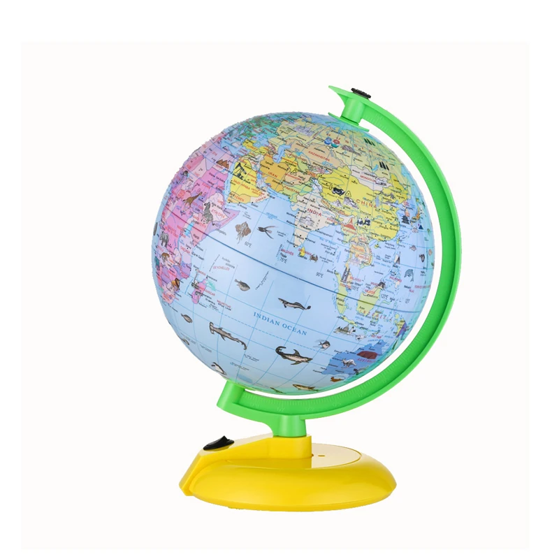 Dipper 8 inch Illuminated World Globe for Kids, Mini RotatingWorld Globe LED Light Built in Battery,  The Best Educational Toys