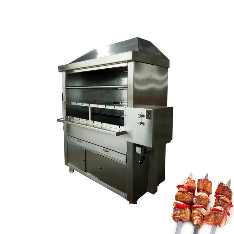 

Restaurant Commercial Brazilian Grill Machine Gas BBQ Grill / Rotisserie electric bbq grill, Sliver