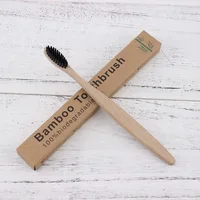 

Toothbrush Eco-Friendly Rainbow Bamboo Soft Fibre Toothbrush Biodegradable Teeth Brush Solid Bamboo Handle Toothbrush