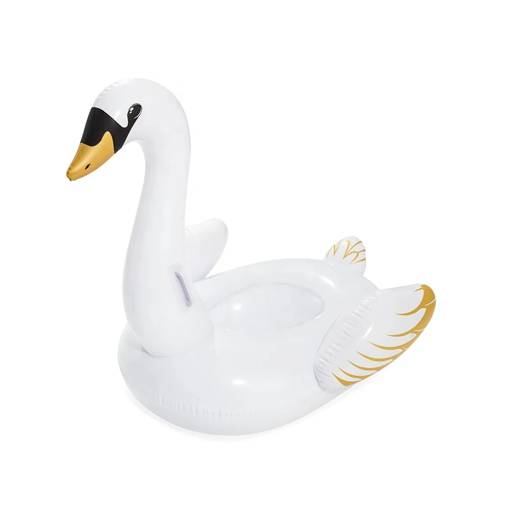 

Ride On Swan Shaped Golden Accents Swimming Inflatable Kid Pool Floats