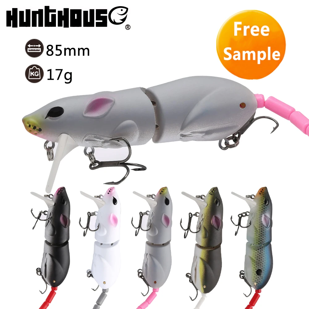 

Hunthouse topwater hard body fishing freshwater 3D lure minnow, 5 colors