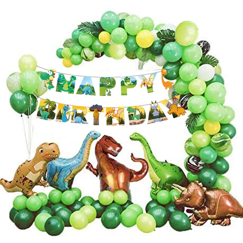 

Kid's Dinosaur Themed Balloon Party Forest Themed Birthday Party Balloons Large Decoration Dinosaur Balloons