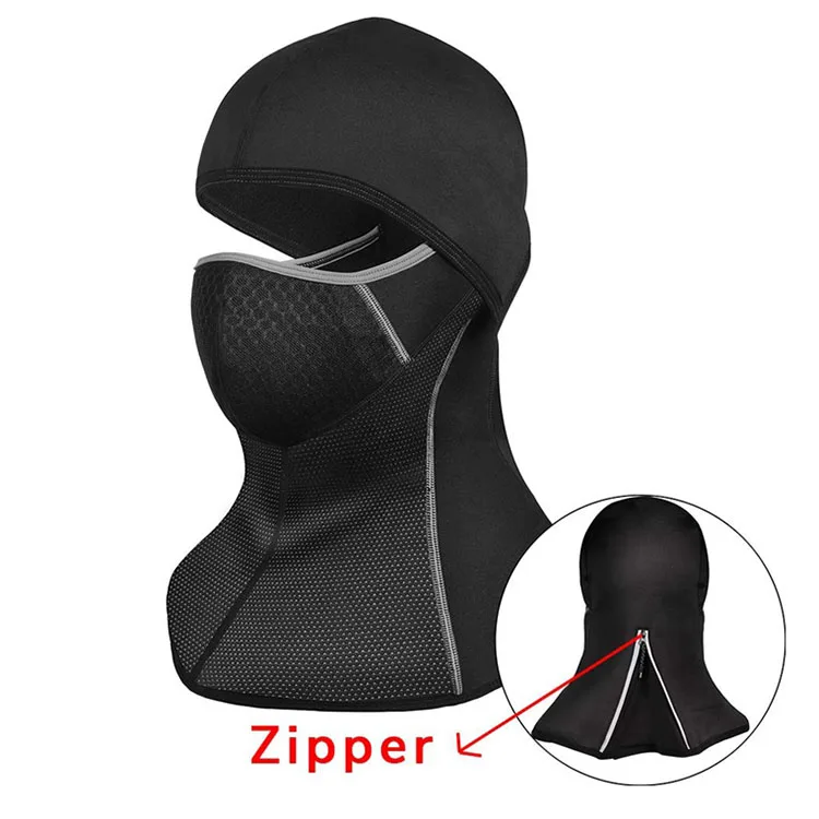 

Zipper Reflective Balaclava Ski Mask PM2.5 Filter Men Women Keep Warm Windproof Waterproof Skiing Riding Winter Hat, Black