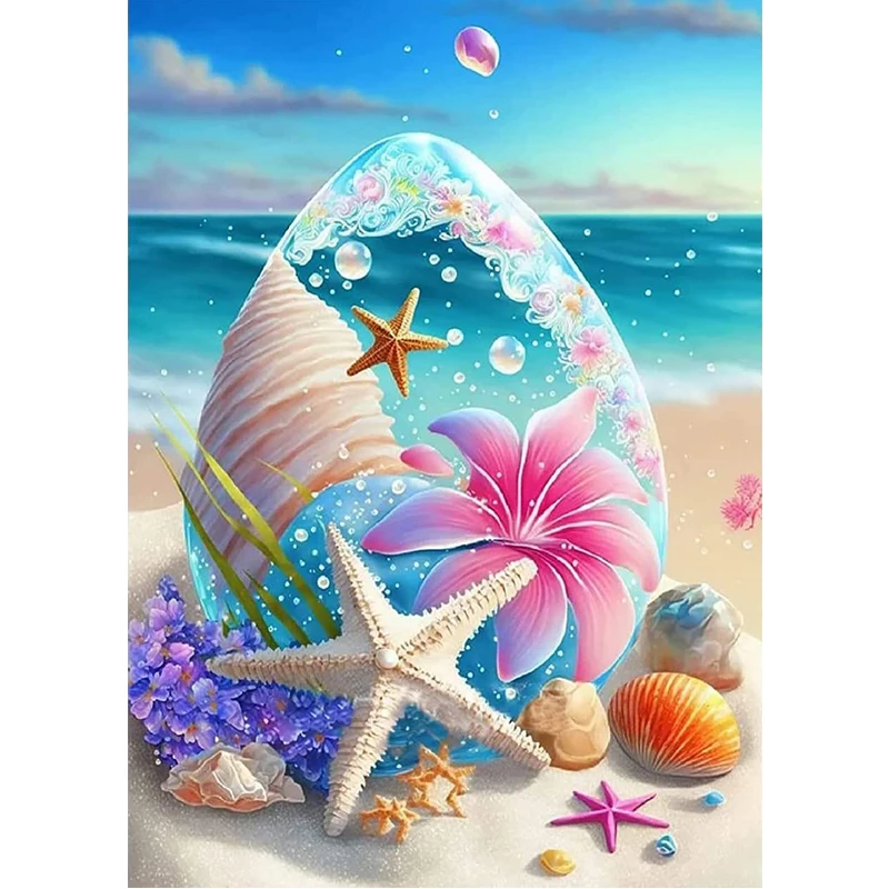 

Wholesale 5d Diy Diamond Painting Kits Seawater Egg Shell Painting Full Drill Ab Diamonds Custom Design Handmade Home Decor