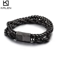 

KALEN 19cm 21cm 23cm 2019 Hot Trendy Retro Double Layer Link Chain Bracelets Men
