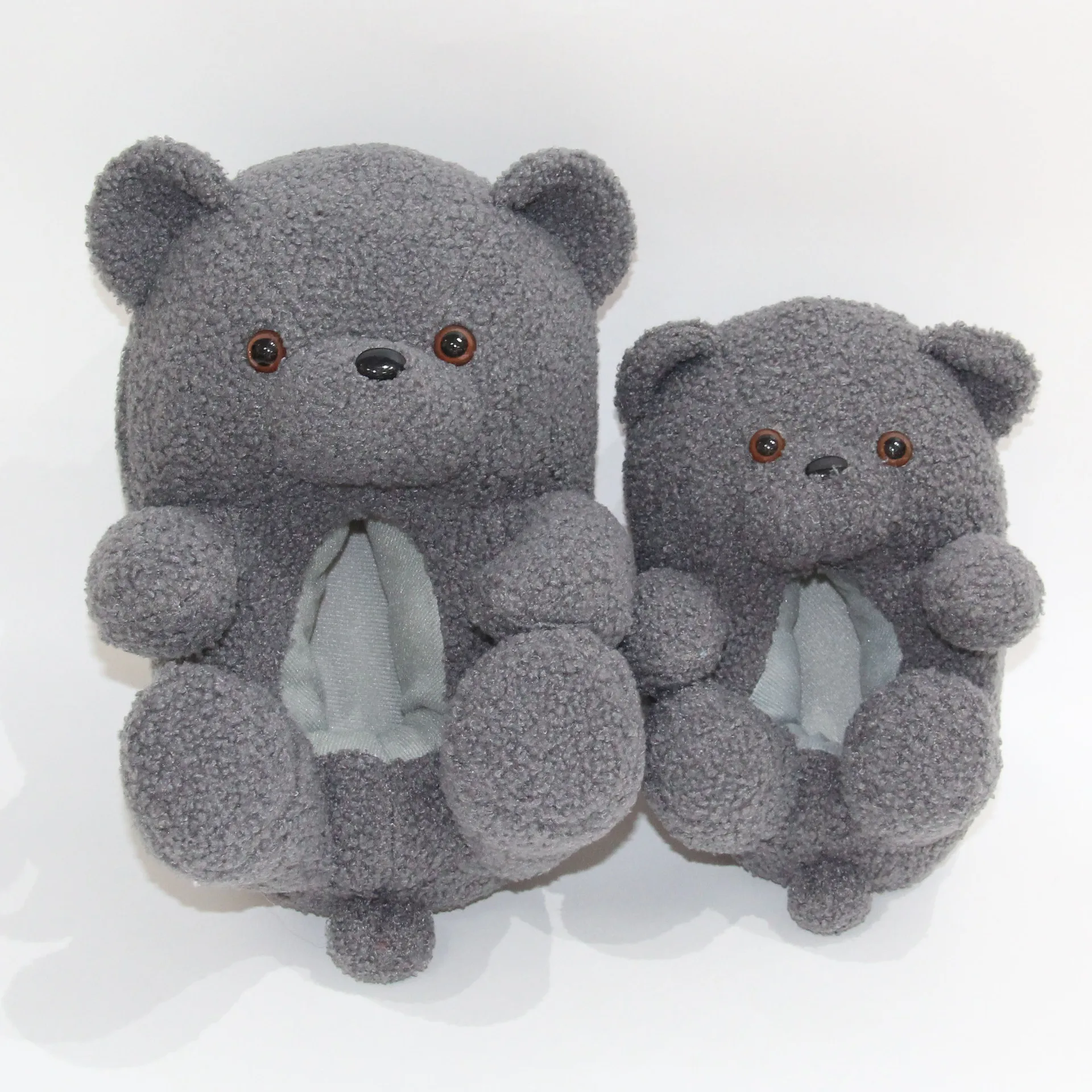 

New design rainbow colors kids children plush home indoor slippers custom bow teddy bear slippers for kid Teddy Bear Slipper