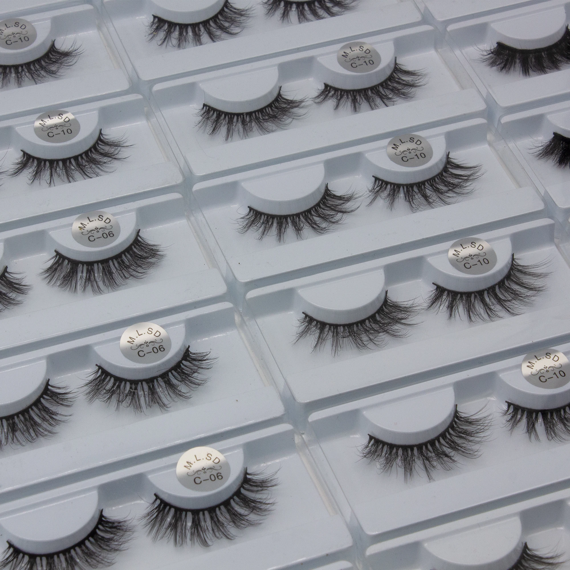 

2021 New Arrival Own Brand Silk Private Label Wholesale 3D Faux Mink Eyelashes Curelty Free Natural Long 3D Faux Mink Lashes, Natural black