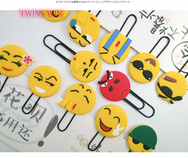 金属书签创意pvc软胶卡通卡通回形针表情符号笑脸卡通bookmark606