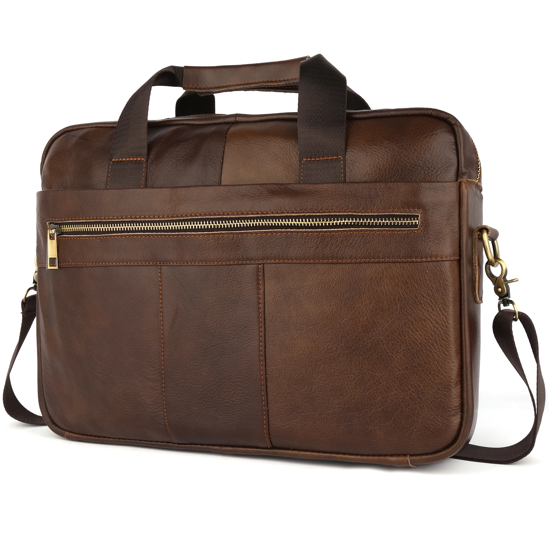 

Wholesale Large Business Bag Handbags Laptop men briefcase leather genuine, Brown,coffee