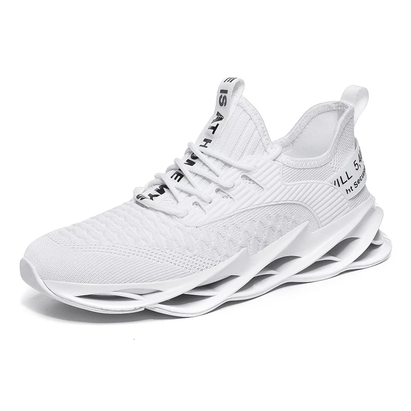 
2020 New style TPU sole fly weaving upper white casual sport blade tide men running shoes good quality oem service china 