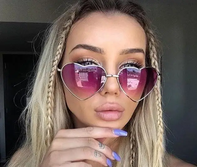 

Heart Shaped Sun Glasses Brand Designer Fashion Sunglasses For Women