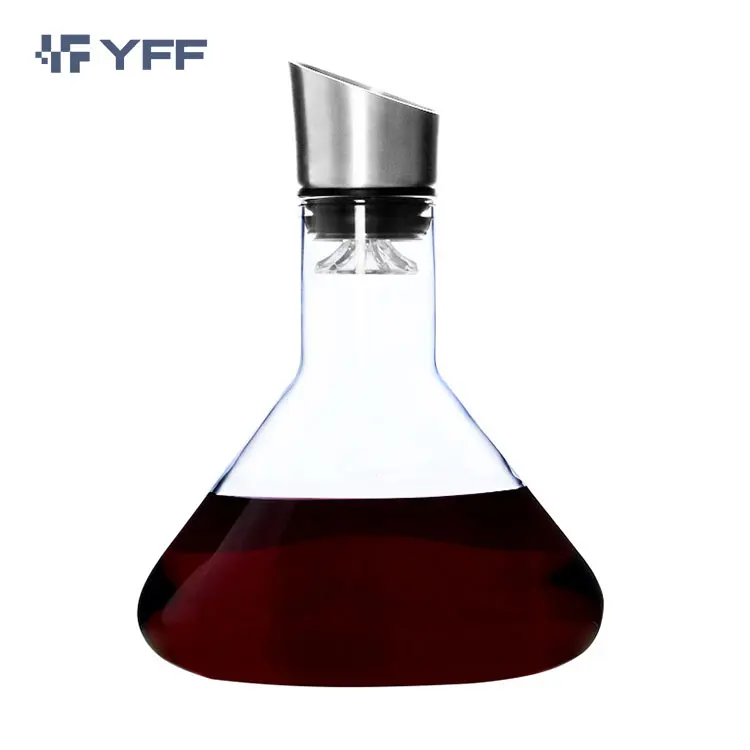 

Lead-free Crystal Glass Wine Decanter Built-in Aerator Pourer,Wine Carafe Accessories Gift, Transparent
