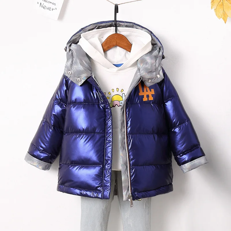 
2020 Long sleeve winter warm black cotton jacket fashionable baby Down Jackets kids girl coat 