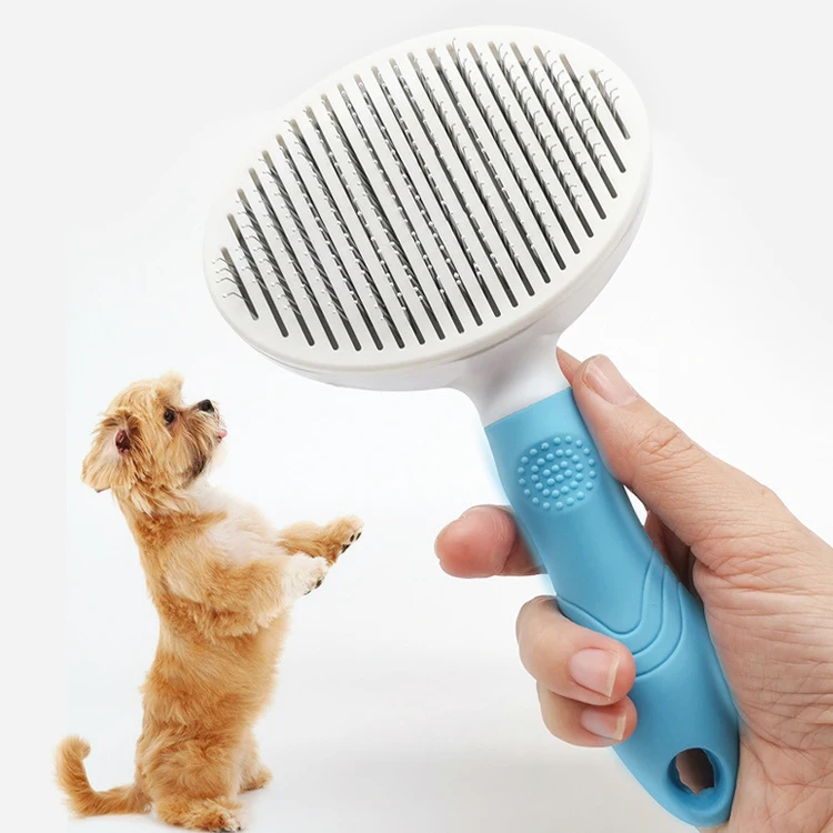 

New Design Pet Hair Slicker Brush Self Cleaning Dog Cat Grooming Comb