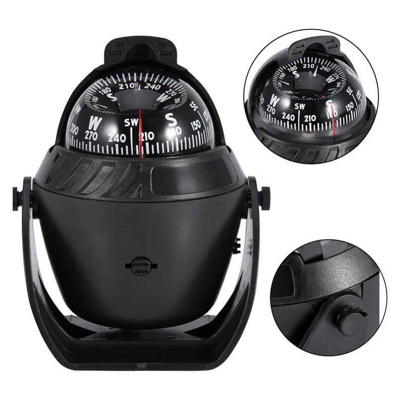 

Hot Selling Portable Outdoor Multi-functional Spherical Navigation Compass With LED, White/black