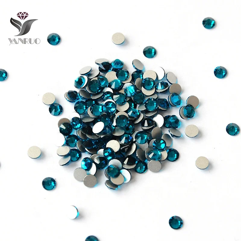 

Factory wholesale Nail Crystals Rhinestones Glass Flat Back Non Hotfix Rhinestone 3D Nail Design, 229 blue zircon