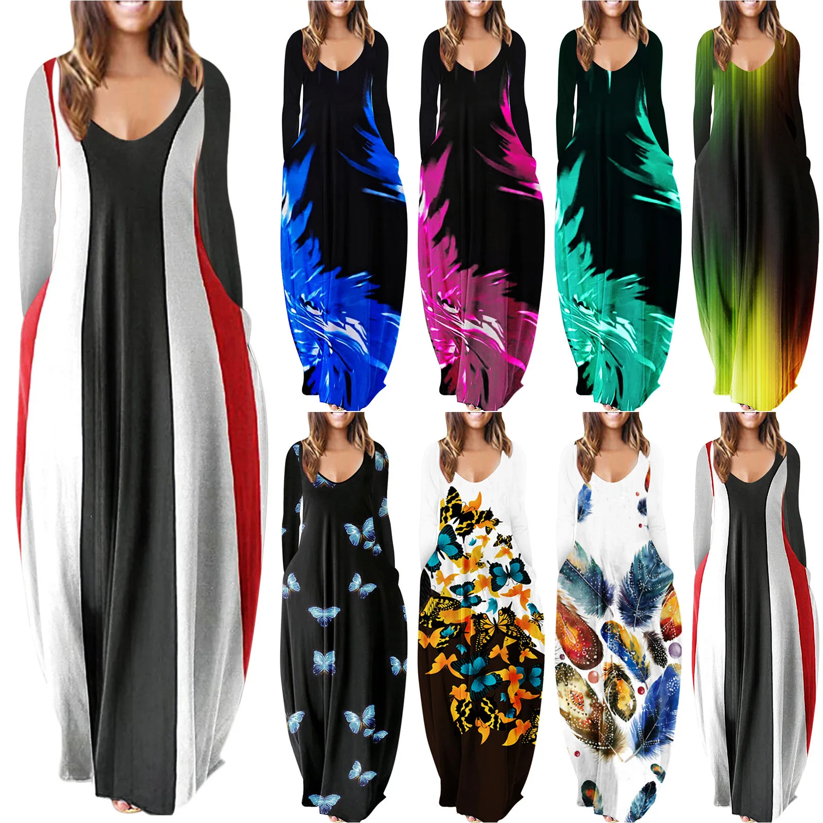

Hot Selling Elegant Floral Casual Dress Stylish Afria Fall 2021 Women Casual Dresses Summer, As the pictures