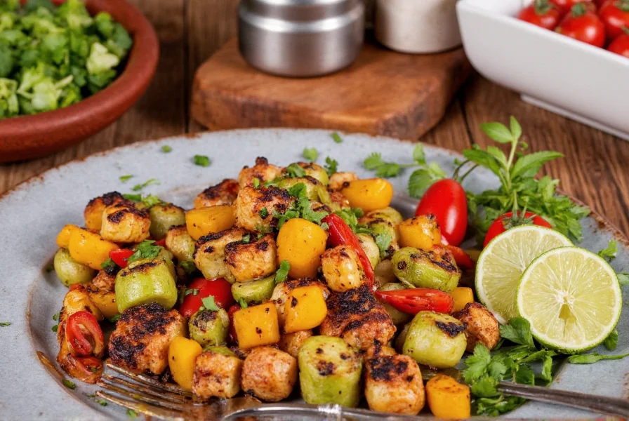 Mexican grilled vegetables on a plate