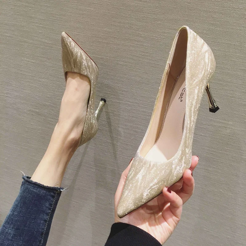 

Cheap Wholesale Fashion Female Pointed Thin Heel Shallow Mouth Women's Sexy High Heel Shoes